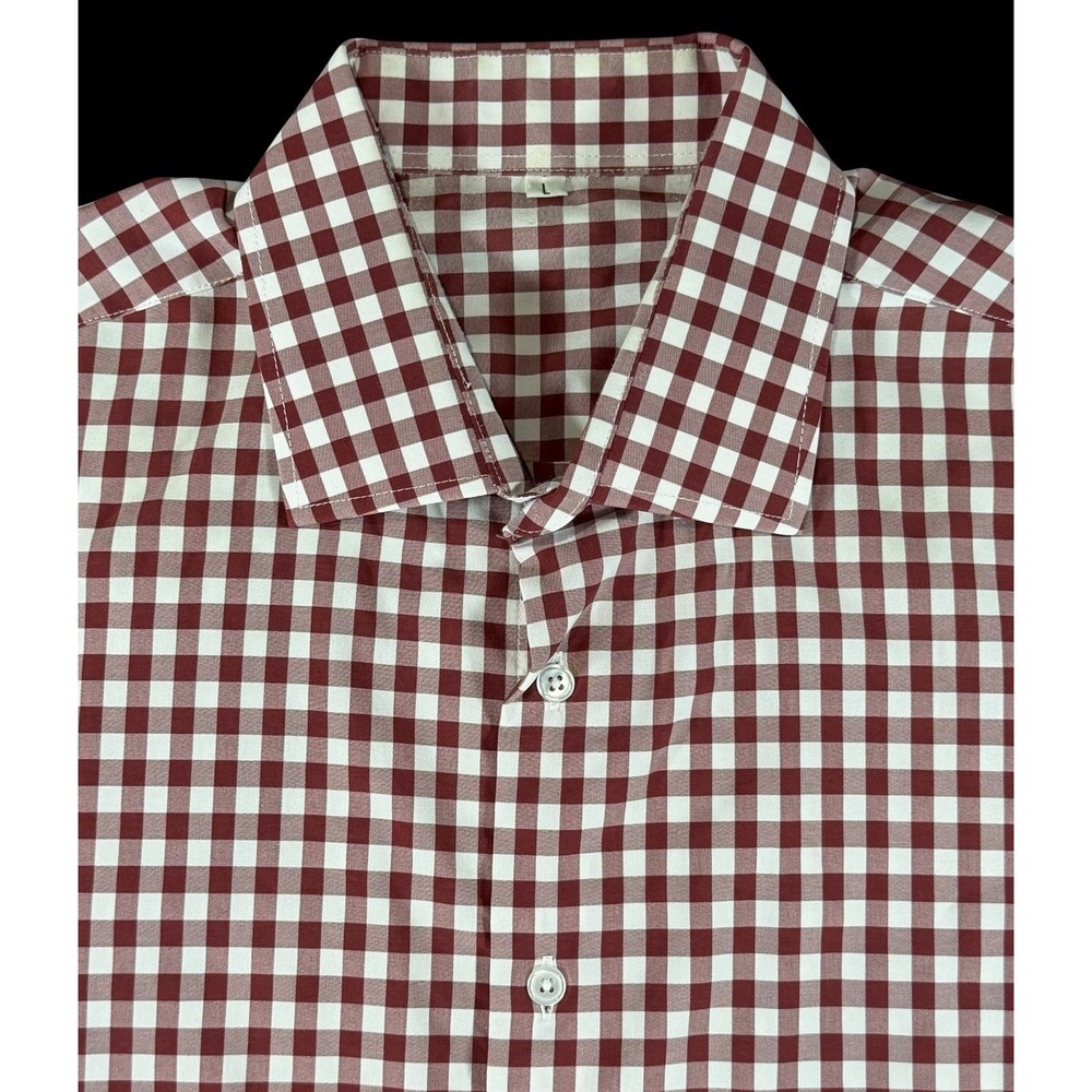State & Liberty Dress Shirt Men's Red Plaid Performance Stretch Button-Up Large